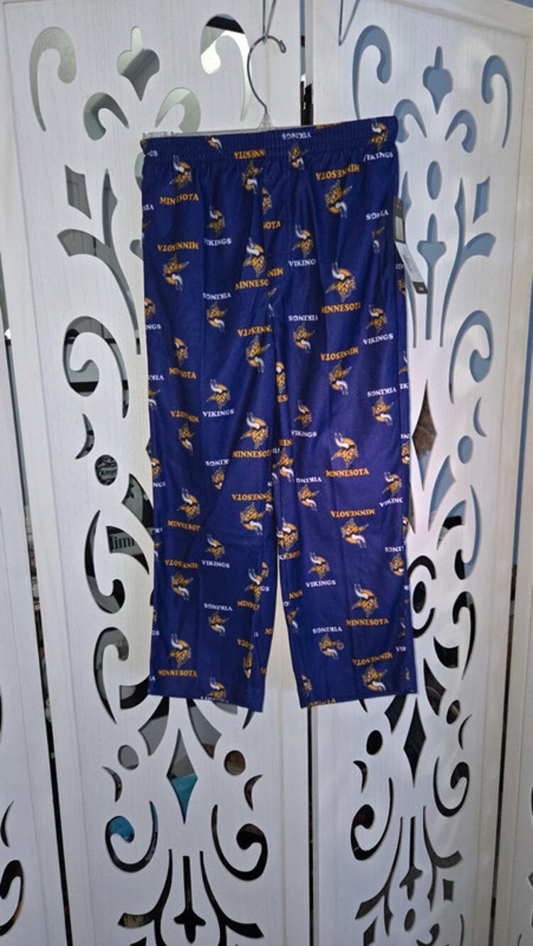 Minnesota Vikings Kids Pajama Pants M 5/6 NFL Purple Fleece Lounge Sleepwear NWT